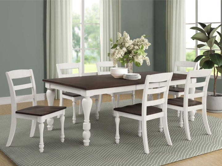 Madelyn Dining Table with Extension Leaf Dark Cocoa and Coastal White_2