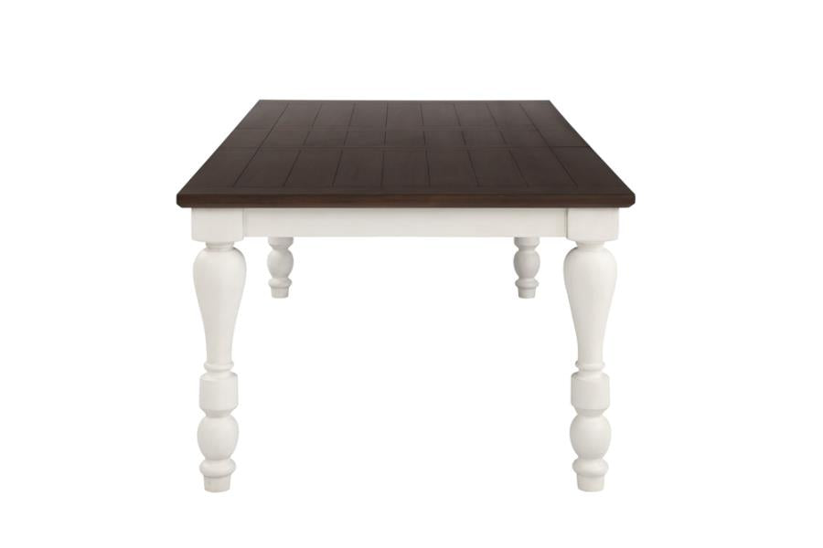 Madelyn Dining Table with Extension Leaf Dark Cocoa and Coastal White_5