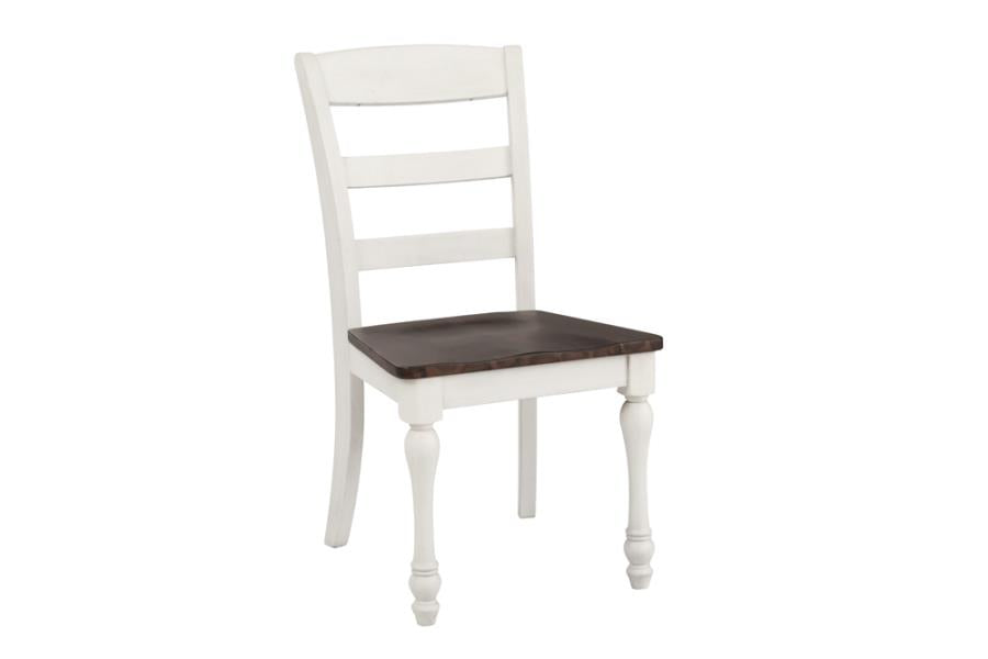 Madelyn Ladder Back Side Chairs Dark Cocoa and Coastal White (Set of 2)_1