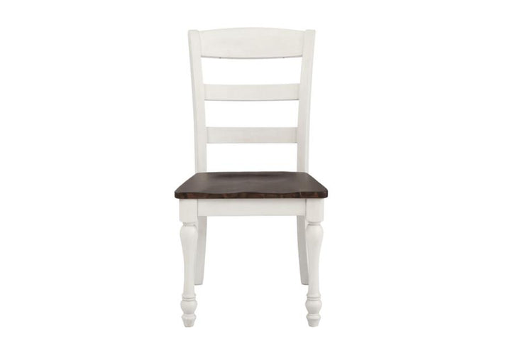 Madelyn Ladder Back Side Chairs Dark Cocoa and Coastal White (Set of 2)_2