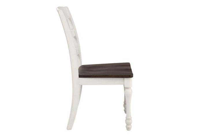 Madelyn Ladder Back Side Chairs Dark Cocoa and Coastal White (Set of 2)_3
