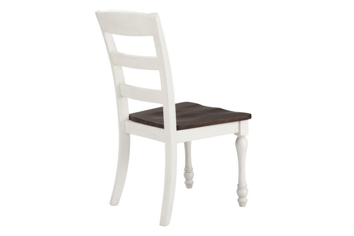 Madelyn Ladder Back Side Chairs Dark Cocoa and Coastal White (Set of 2)_4