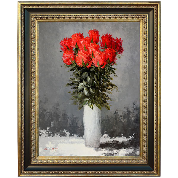 Red Flower Vase STILL12 Framed_0