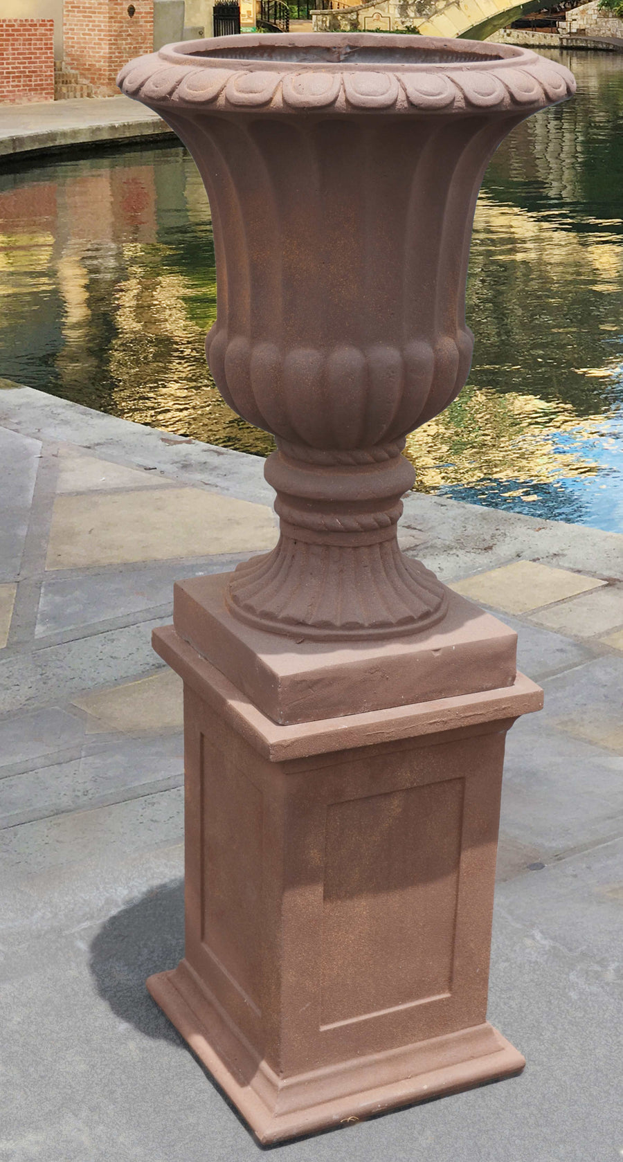 Terra Cotta Vase on Pedestal_0