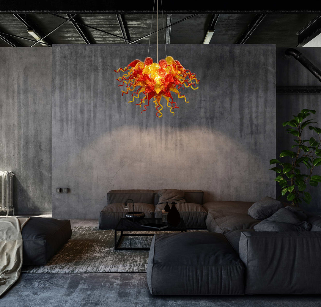 Amber Red Burst Chandelier_0