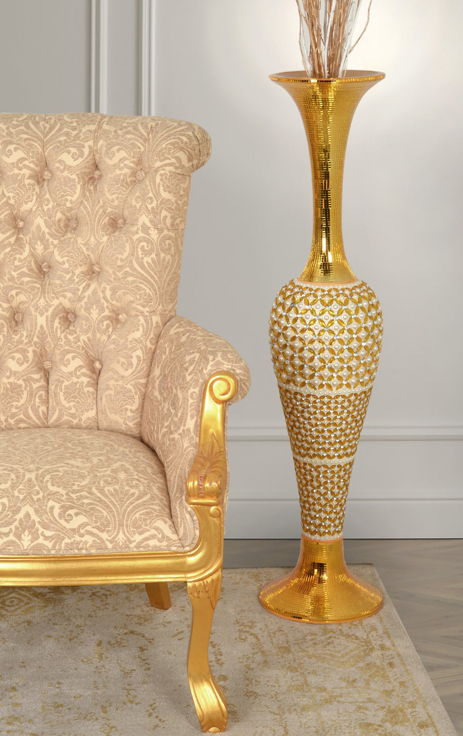 Golden Pearl Vase 47 Inch Tall_0