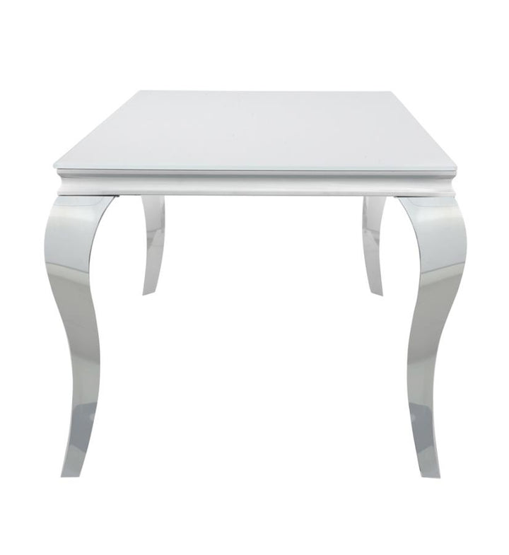 Carone Glass Top Dining Table White and Chrome_3