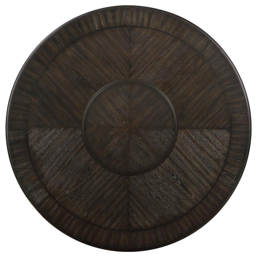Twyla Round Dining Table with Removable Lazy Susan Dark Cocoa_5