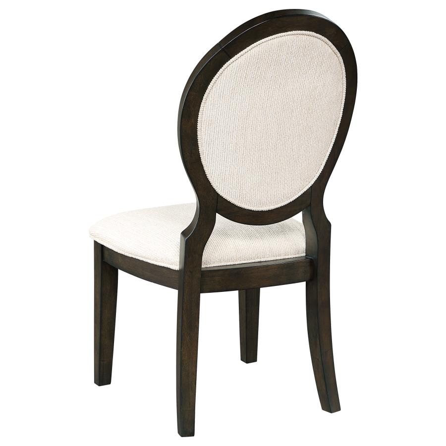 Twyla Upholstered Dining Chairs with Oval Back (Set of 2) Cream and Dark Cocoa_5