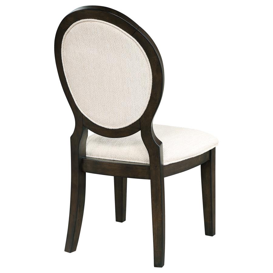 Twyla Upholstered Dining Chairs with Oval Back (Set of 2) Cream and Dark Cocoa_6