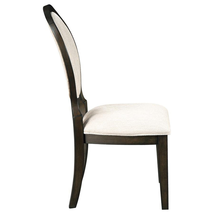 Twyla Upholstered Dining Chairs with Oval Back (Set of 2) Cream and Dark Cocoa_7