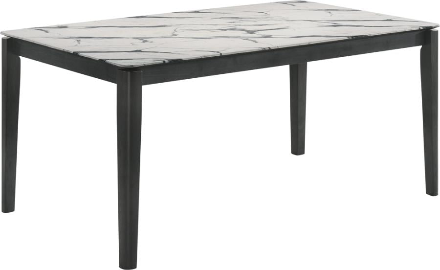 Stevie Rectangular Dining Table with Faux Marble Top_1