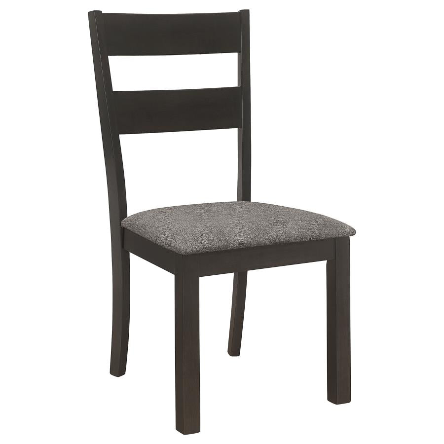 Jakob Upholstered Side Chairs with Ladder Back (Set of 2) Grey and Black_1