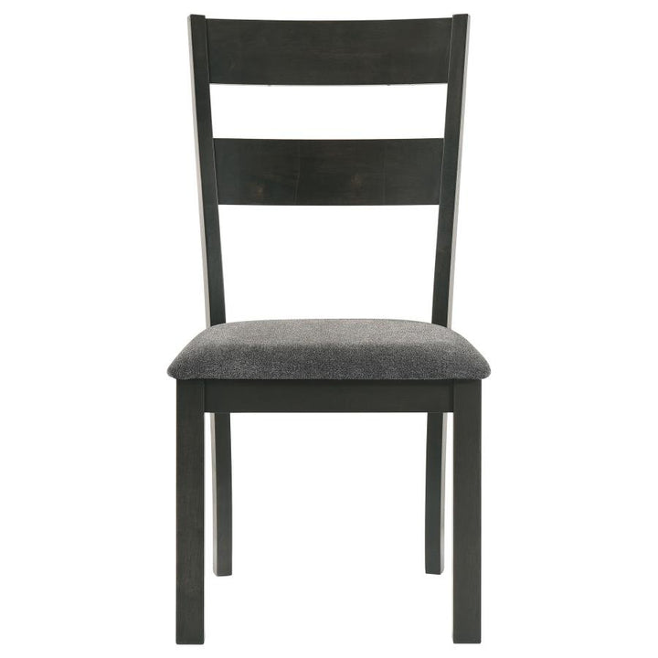 Jakob Upholstered Side Chairs with Ladder Back (Set of 2) Grey and Black_2