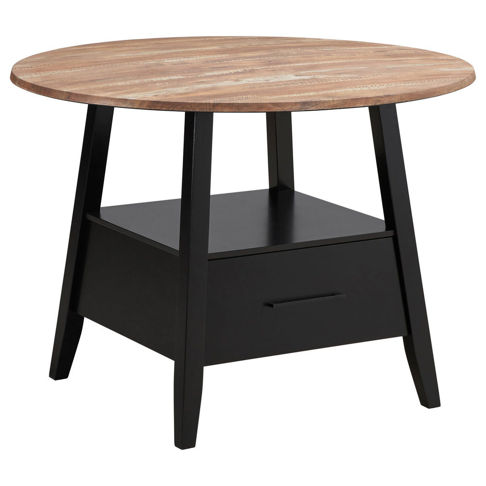 Gibson Round 5-piece Counter Height Dining Set Yukon Oak and Black_1