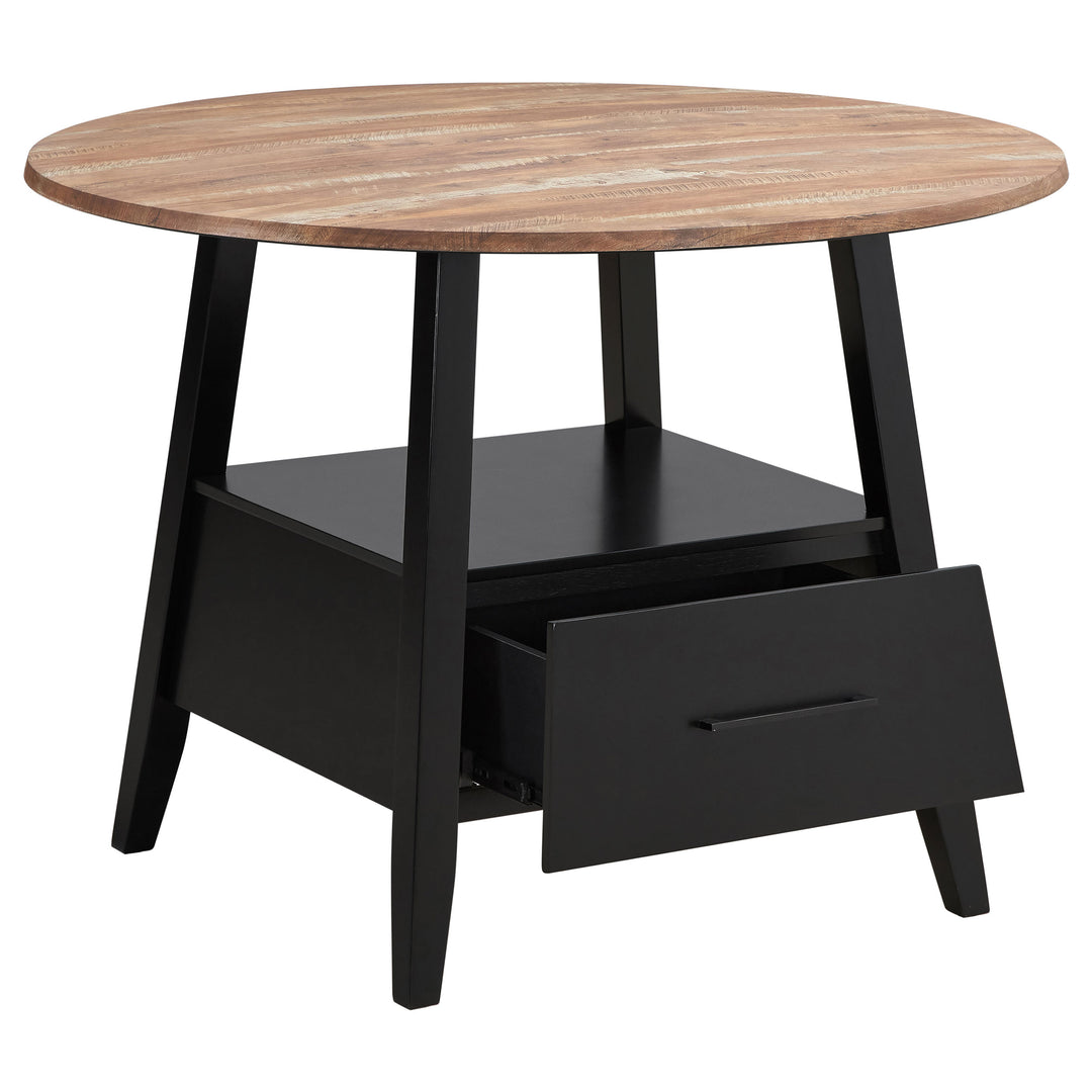 Gibson Round 5-piece Counter Height Dining Set Yukon Oak and Black_2