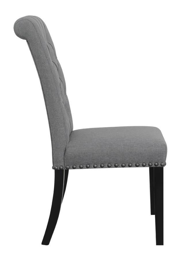 Upholstered Tufted Side Chairs with Nailhead Trim (Set of 2)_2