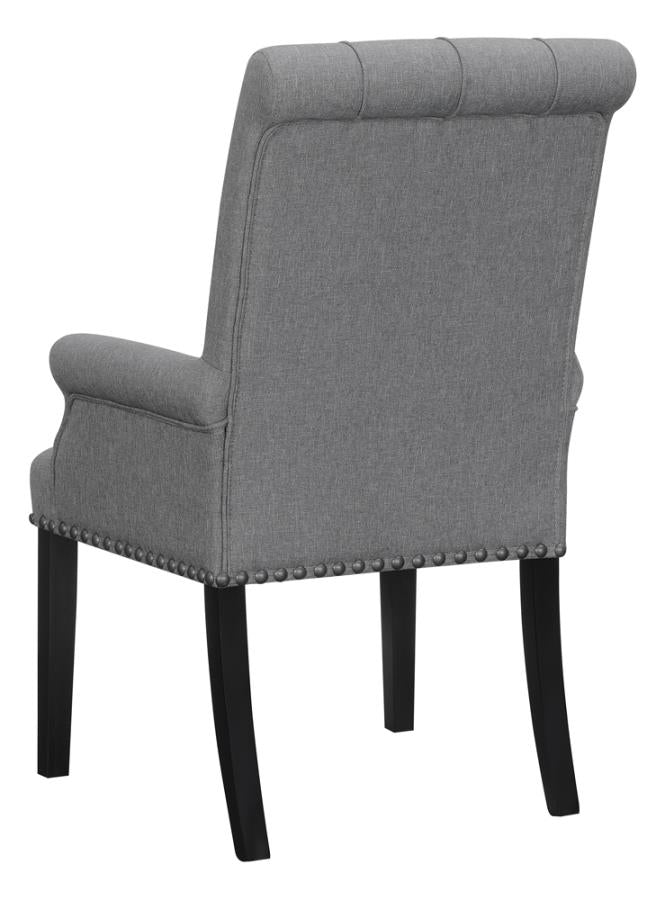 Upholstered Tufted Arm Chair with Nailhead Trim_3