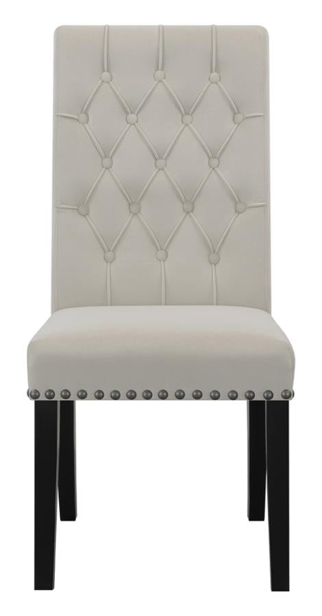 Upholstered Tufted Side Chairs with Nailhead Trim (Set of 2)_1