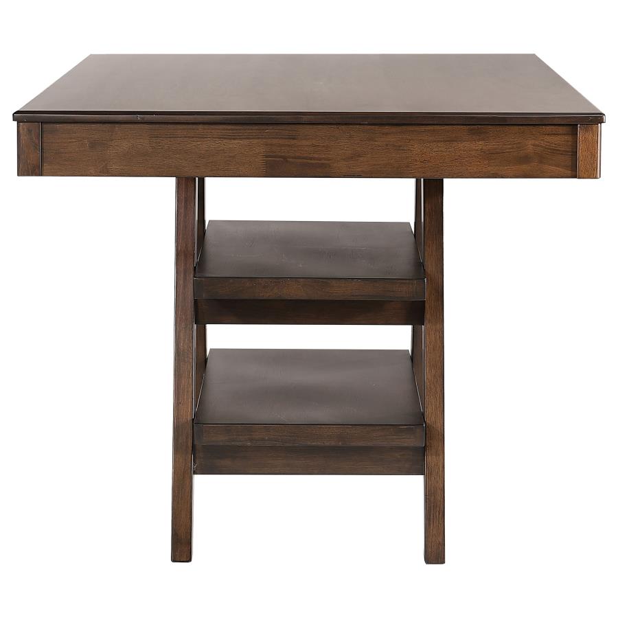 Dewey 2-drawer Counter Height Table with Open Shelves Walnut_0