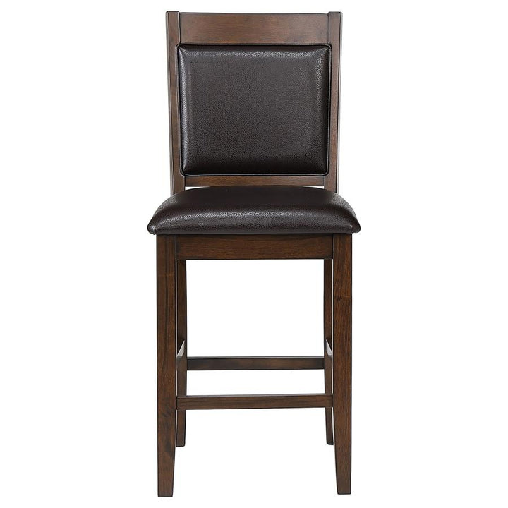 Dewey Upholstered Counter Height Chairs with Footrest (Set of 2) Brown and Walnut_2