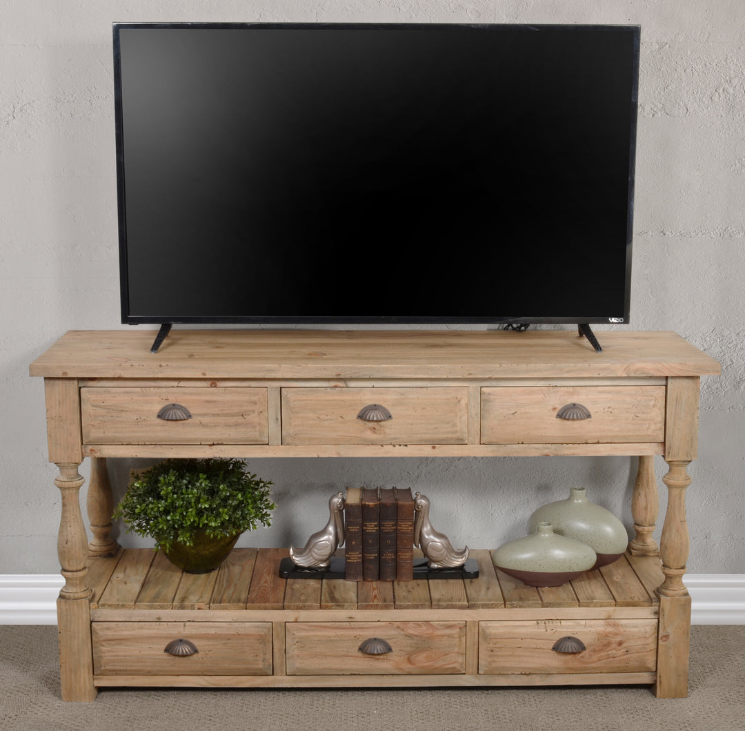 Farmhouse 6 drawer Console Table_0
