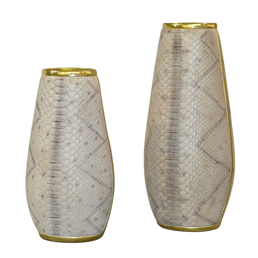 Snake Skin Texture Dry Flower Vase Set of 2_0