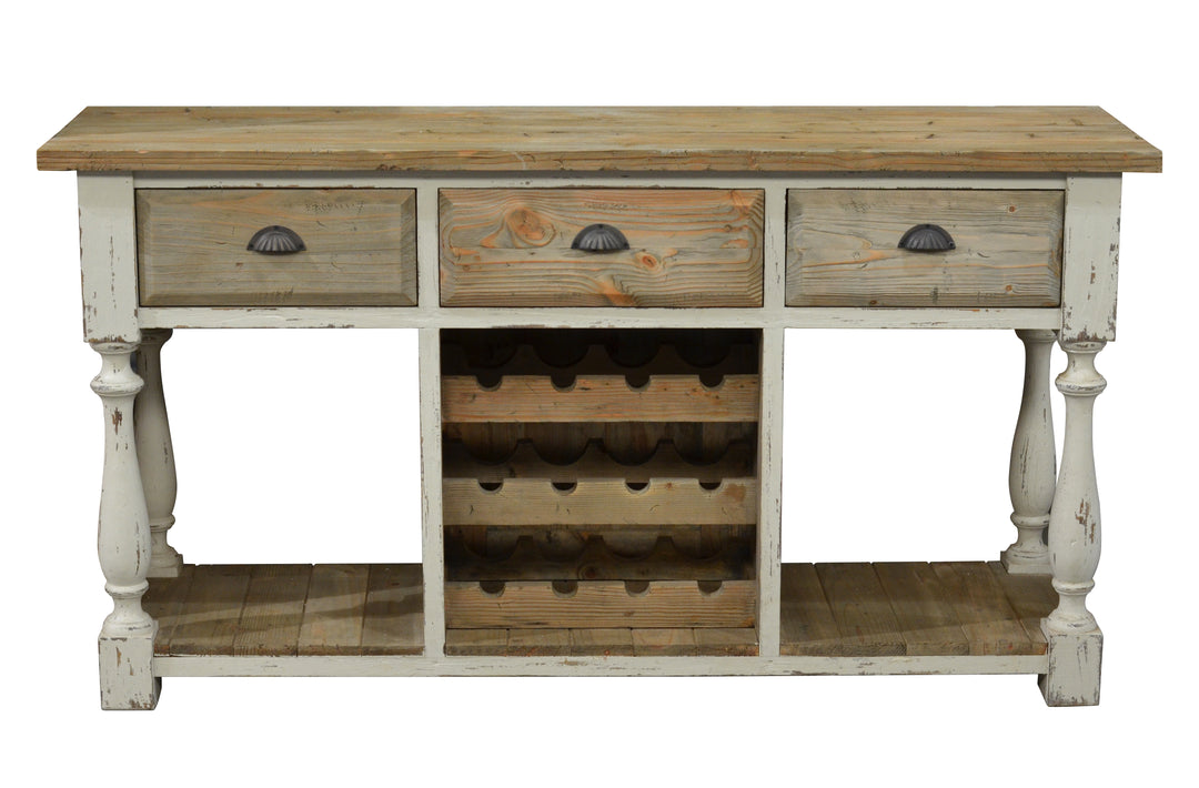 Farmhouse Console with Wine Rack White Chalk and Natural_0