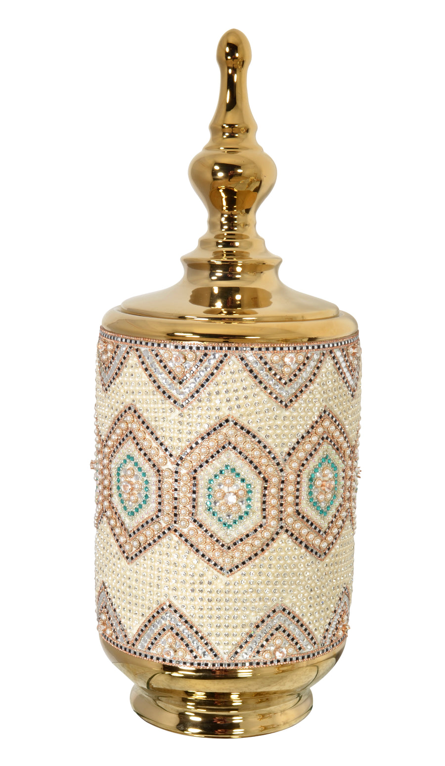 Moroccan Palatial Cannister with Removable Lid 22.8 Inches Tall_0