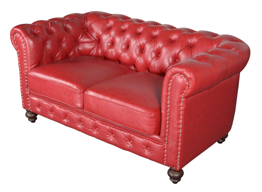 Classic Chesterfield  Loveseat Red_0
