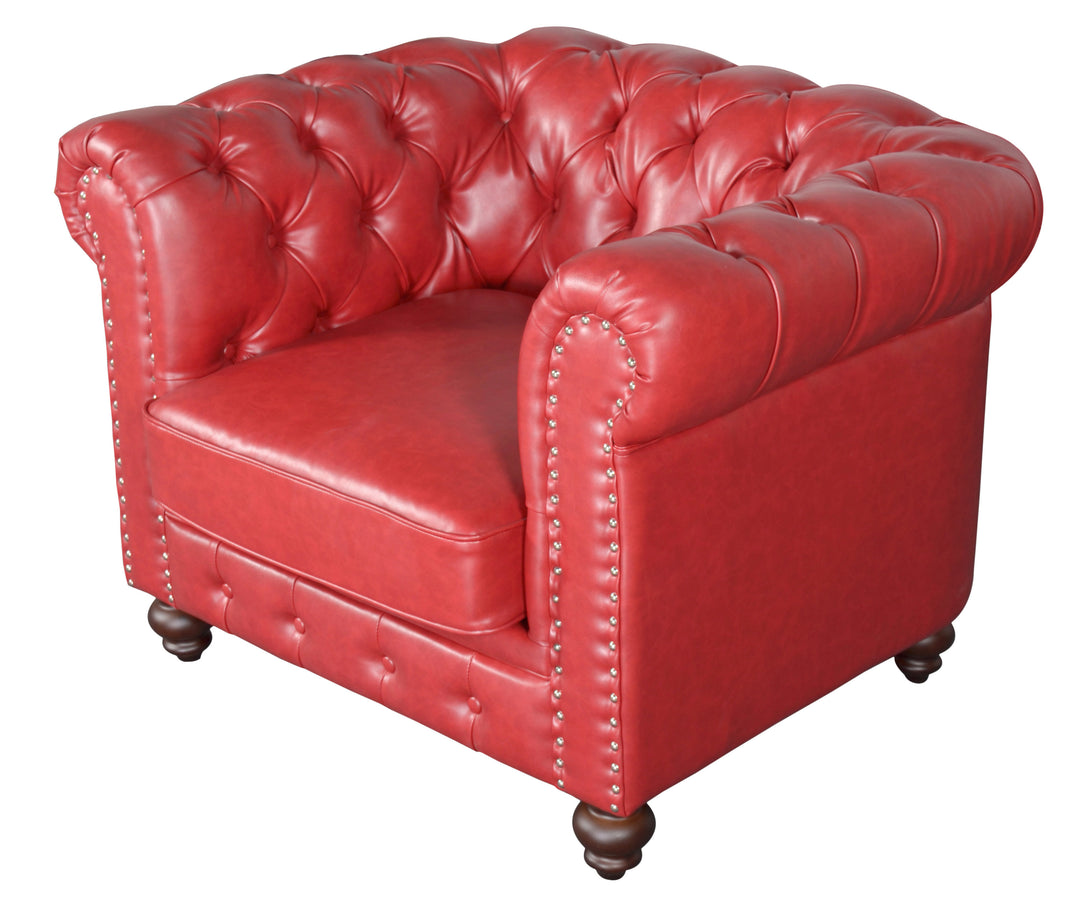Classic Chesterfield Chair Red_0