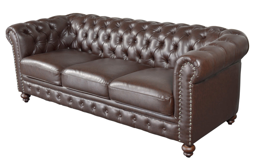 Classic Chesterfield Brown Sofa_0