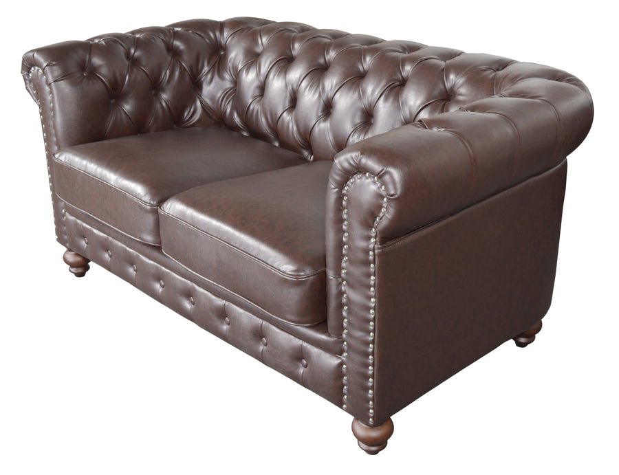 Classic Chesterfield Loveseat Brown_0
