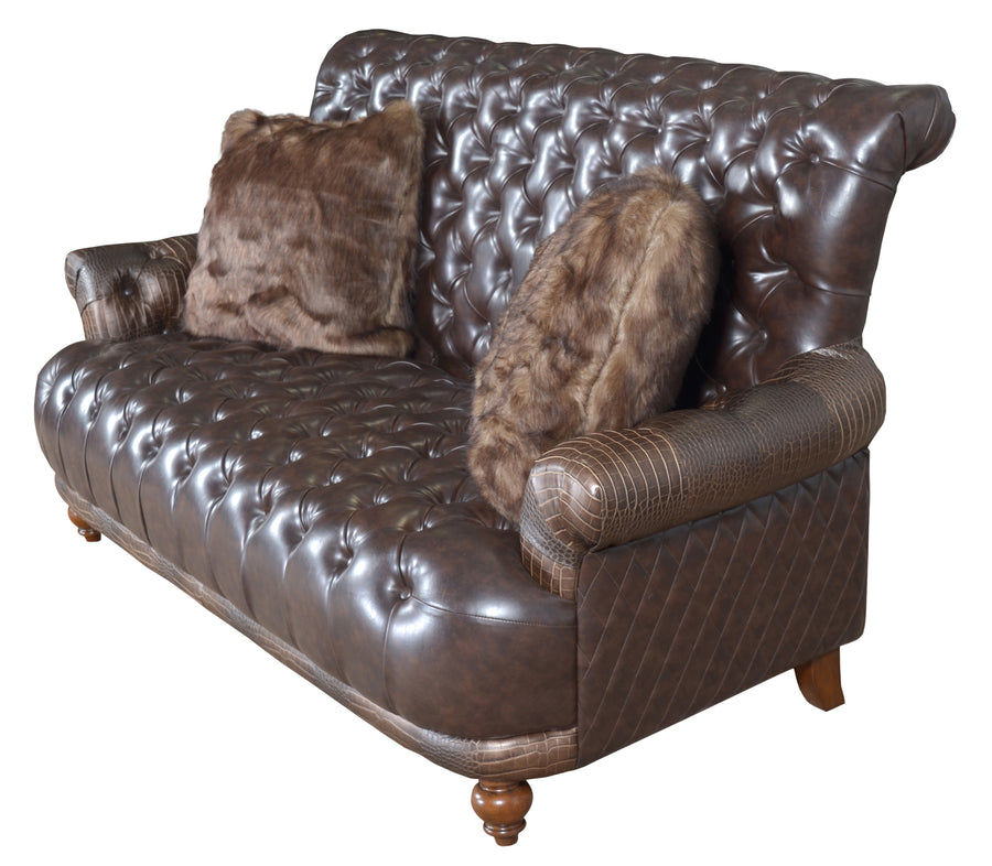 Aussie Micro Leather Faux Gator Love Seat_0