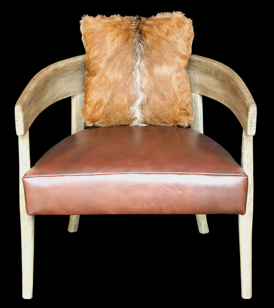 The Rio Rancho Chair Modern Rustic with Leather and Natural Hide_0