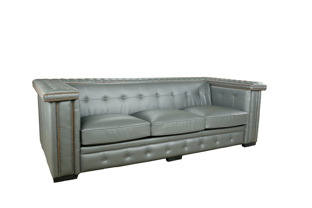 Micro Leather Gray Bench Sofa_0