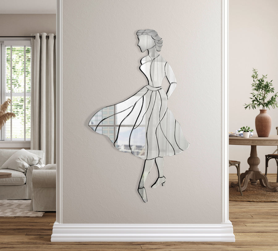 Venetian Style Retro Figural Lady Mirror 71 " Tall_0
