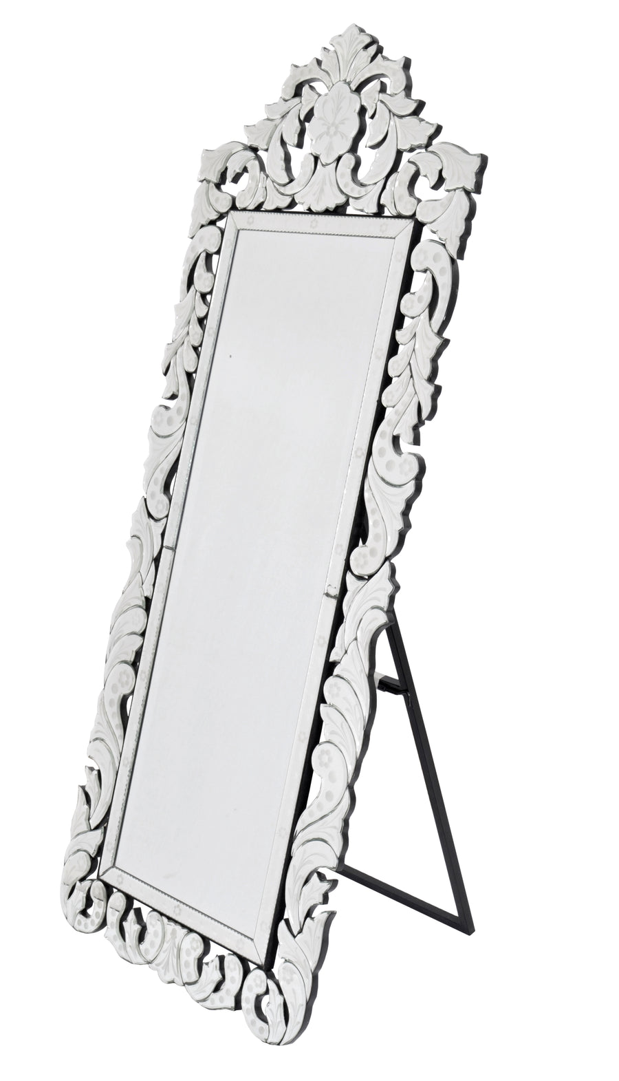 Finest Venetian Style Cheval Mirror 70.62" Tall W Stand_0