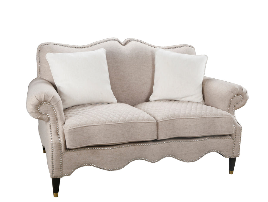 Vogue Quilted  Linen Gray Loveseat_0