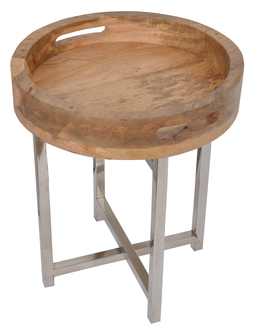  Natural Mango Tray Side Table Stainless_0