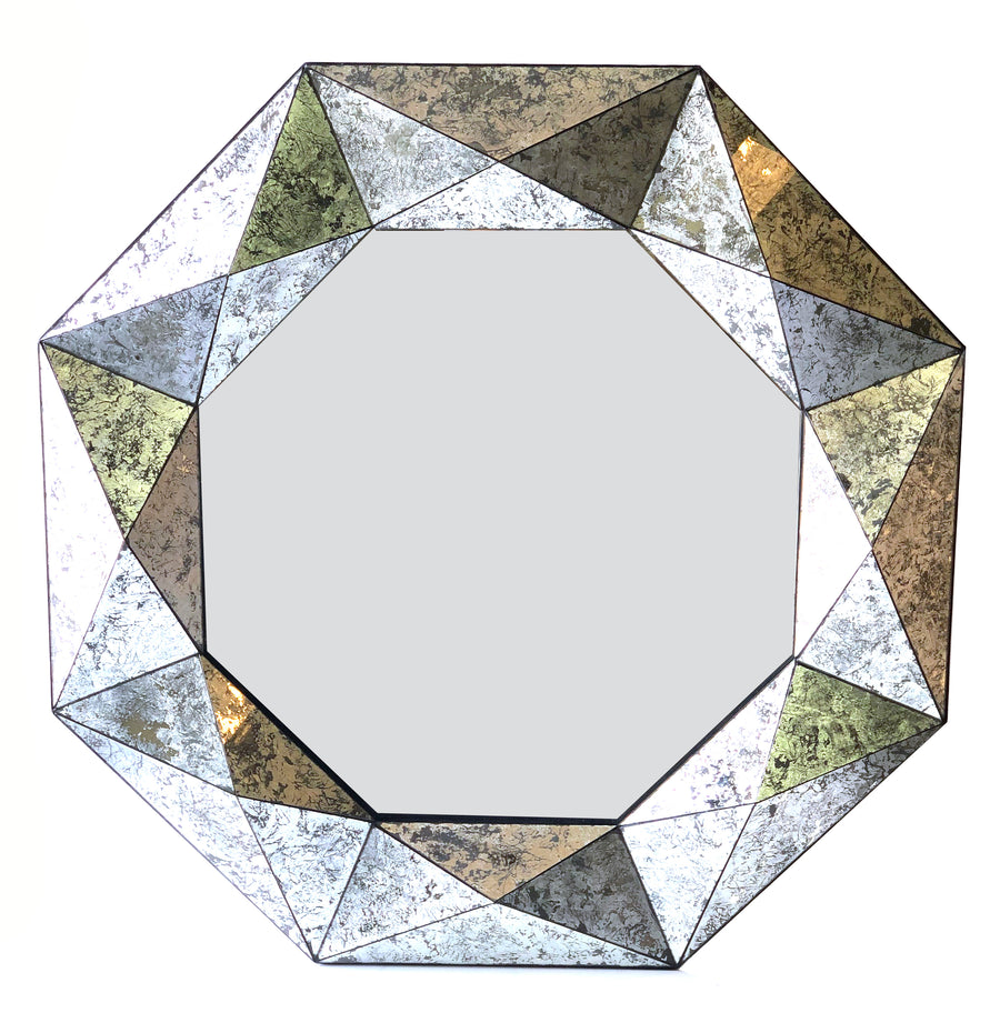 Large Octagonal Silver Eglomise 48"  Mirror_0