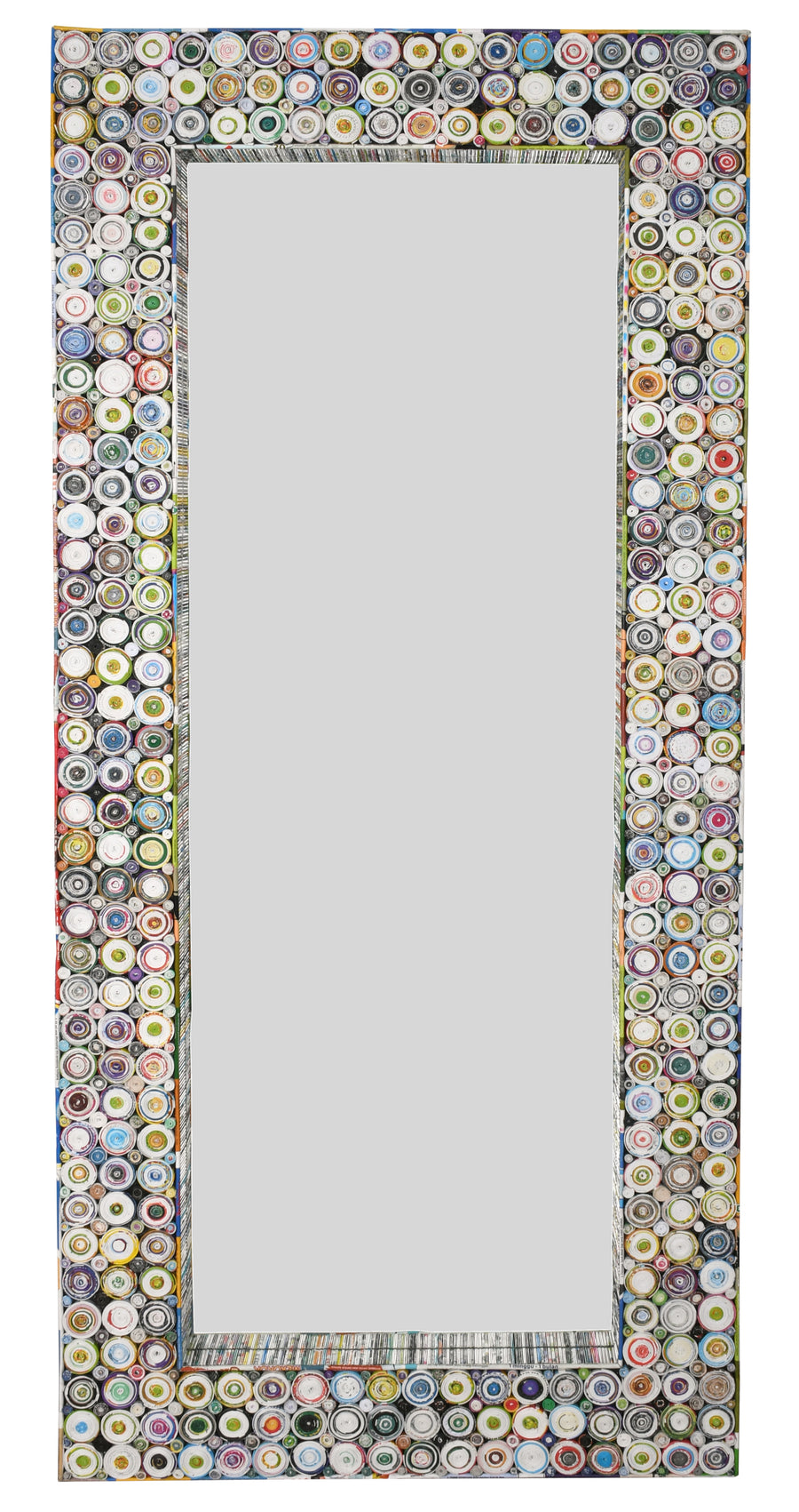 Quilled Large Leaner Coil Art Mirror 36x79_0