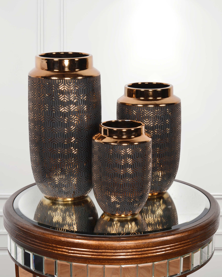 Set of 3 Copper illusion Vases_0