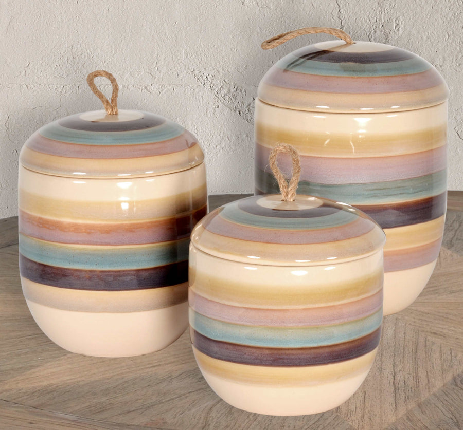 Set of 3 Mauve Rings Canister_0