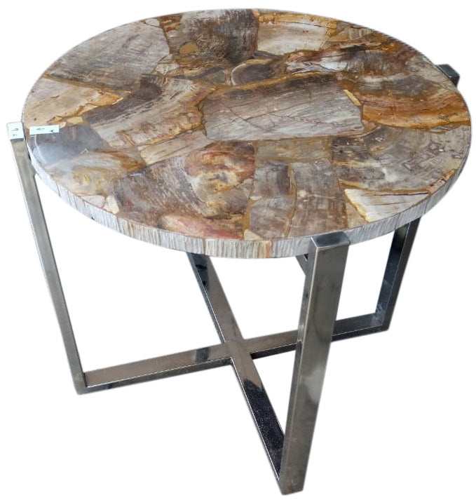 Table Petrified Slab With Stainless Leg Ptr150A_0