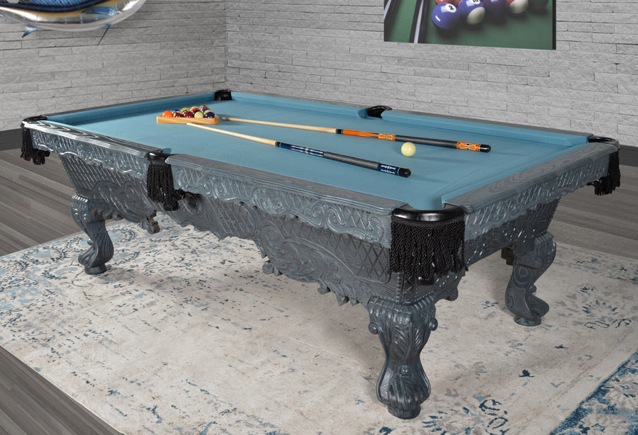 Victorian Gray Carved Pool Table Professional Size L KIT_0