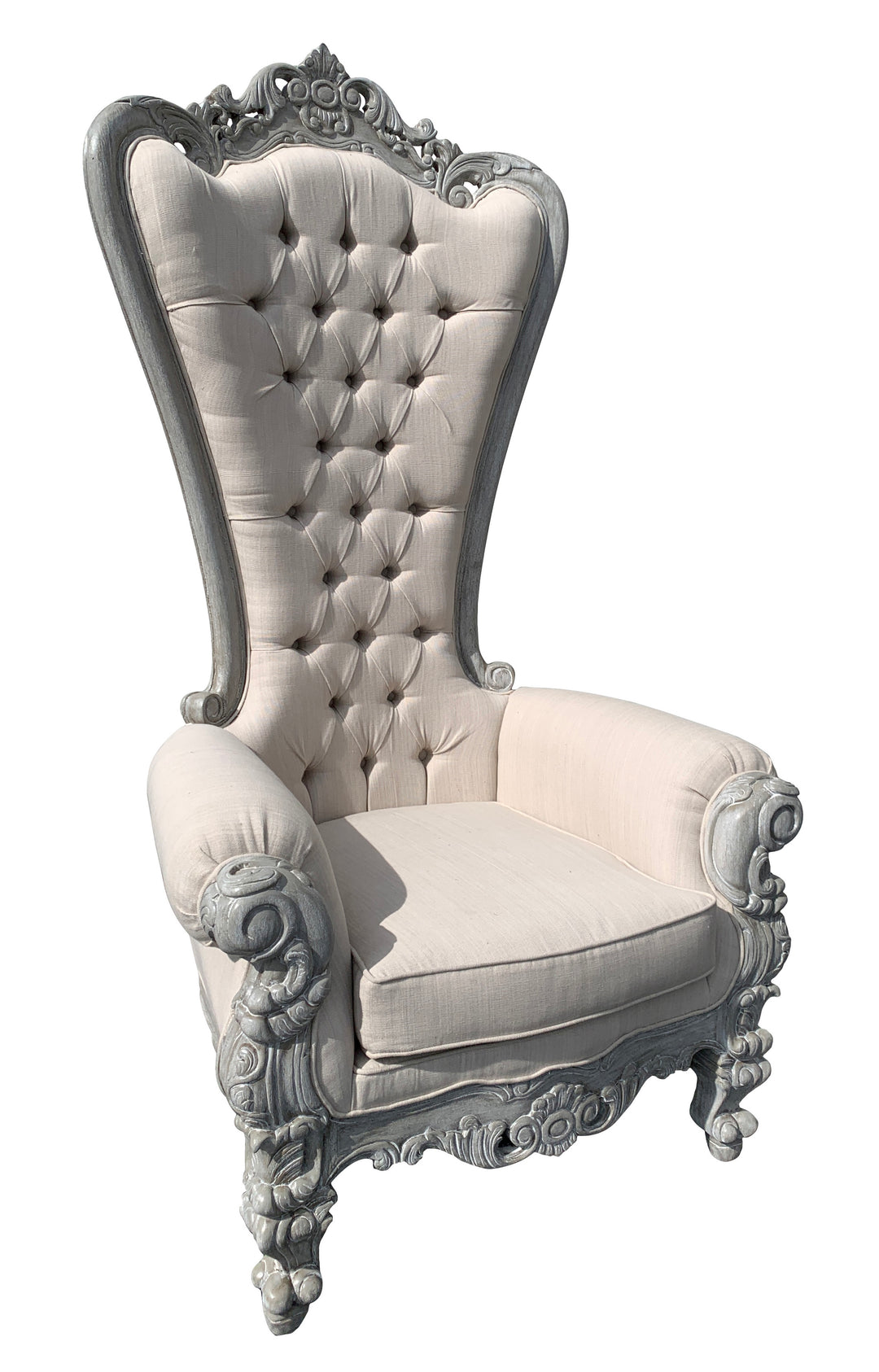 Mystique Gray Continental Linen Queen Chair_0