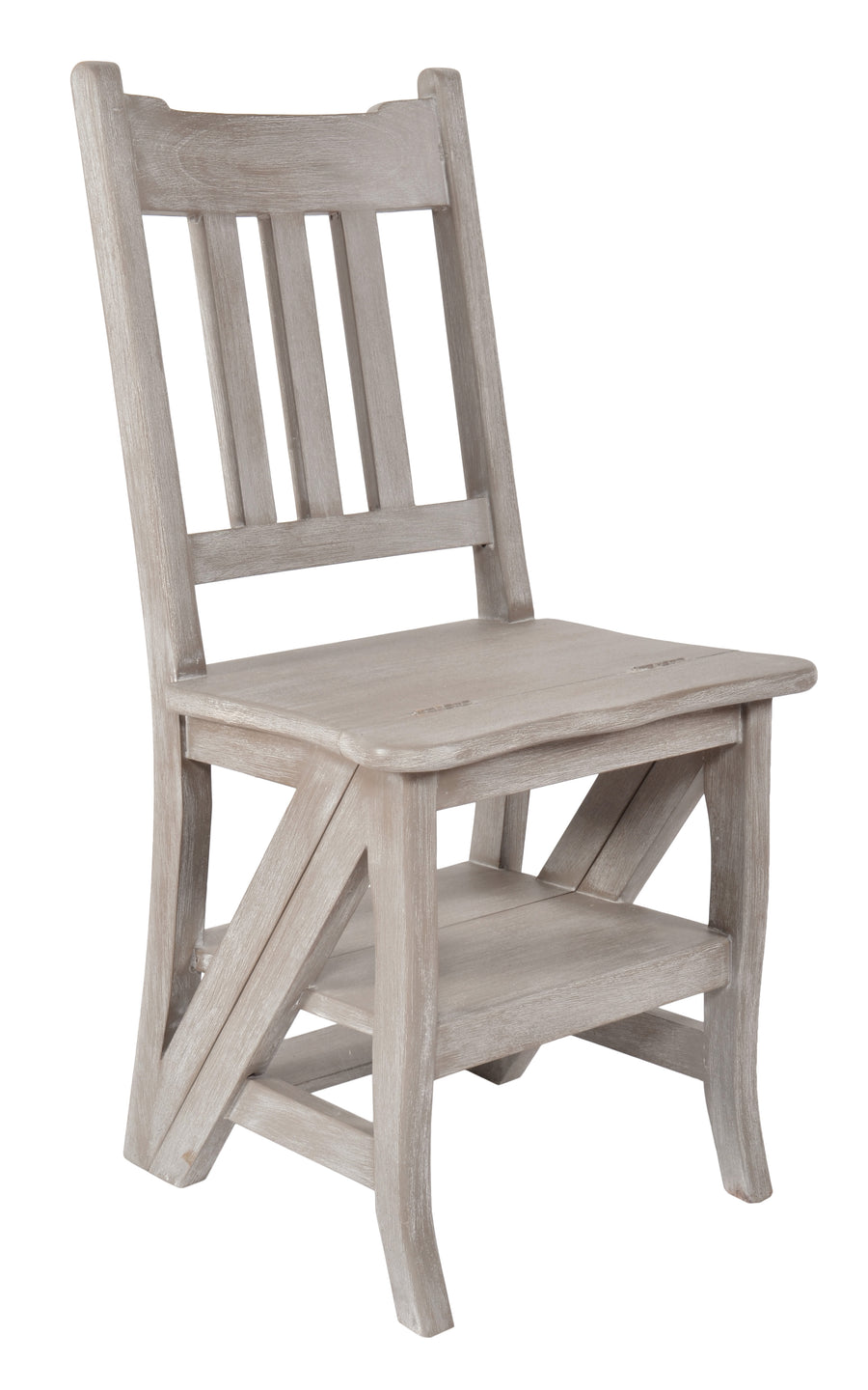 Mystique Gray Library Chair Stepladder_0