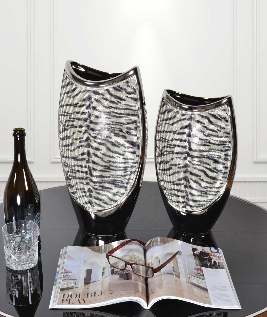 Zebra Sparkle Vase Set of 2_0
