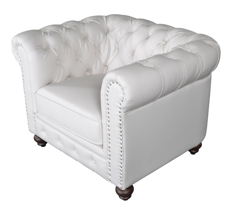 Classic Chesterfield White Chair_0